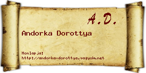 Andorka Dorottya névjegykártya